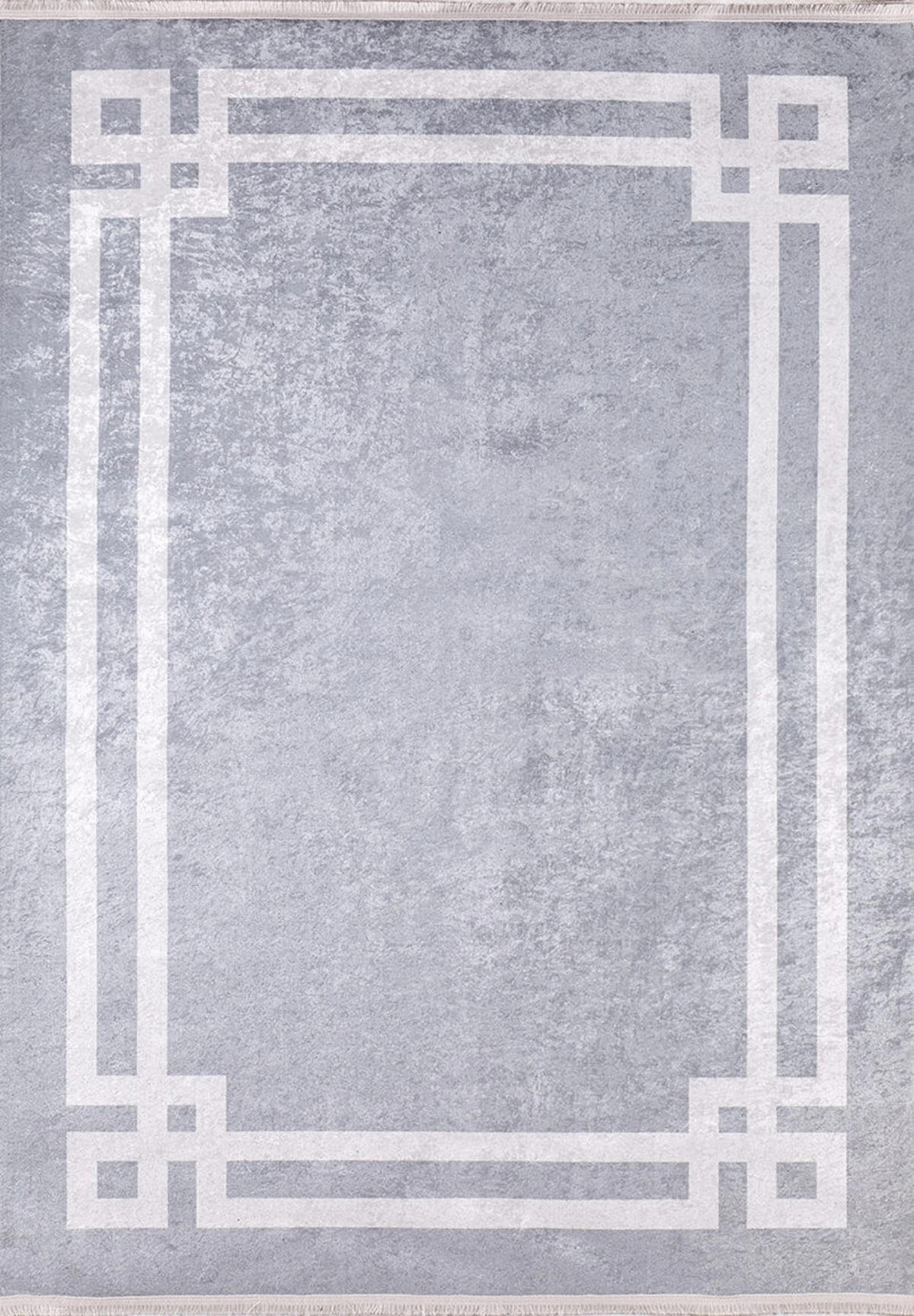 Bespoky Cerkessk Gri 6 mm Pamuk Yıkanabilir İnce Kaymaz Jüt Taban Dikdörtgen Makine Dokuma Salon Halısı 80x200 cm