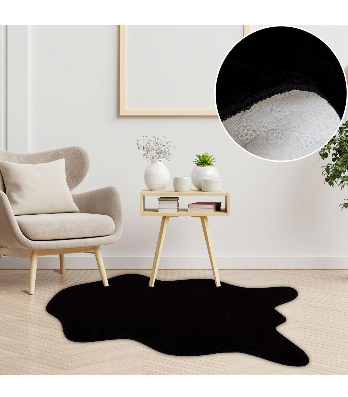 My Evilla Siyah 0.7 mm Polipropilen Yıkanabilir Kalın Kaymaz Jel Taban Dikdörtgen Makine Dokuma Salon Halısı 100x200 cm