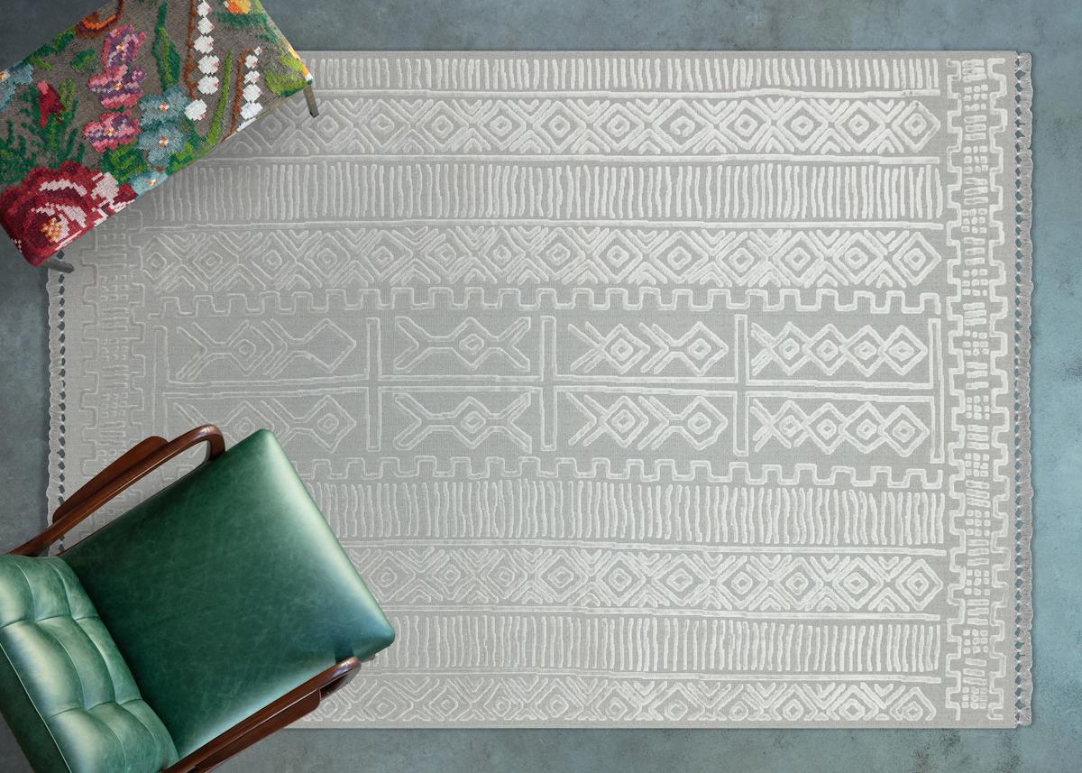 Apex Nüans 8807 Krem Pamuk Yıkanabilir İnce Kaymaz Jüt Taban Dikdörtgen Makine Dokuma Salon Halısı 50x80 cm