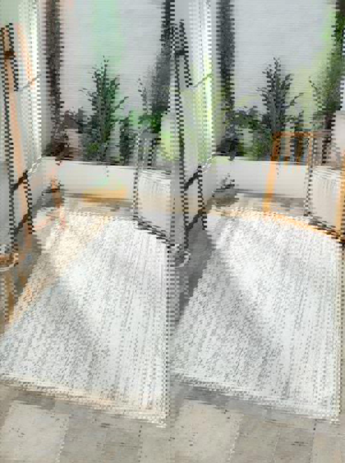 Çam Halı Solo EF001A Gri 9 mm Polyester Silinebilir Yıkanabilir Orta Dikdörtgen Makine Dokuma Salon Halısı 200x300 cm