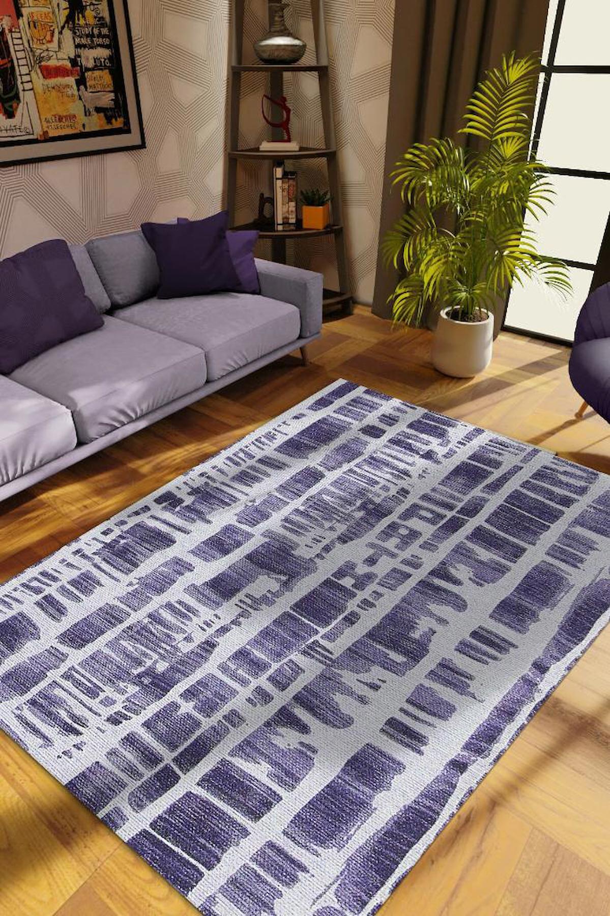 Homshtag Yol Krem 4 mm Pamuk Antistatik Yıkanabilir İnce Kaymaz Dikdörtgen Makine Dokuma Salon Halısı 160x230 cm