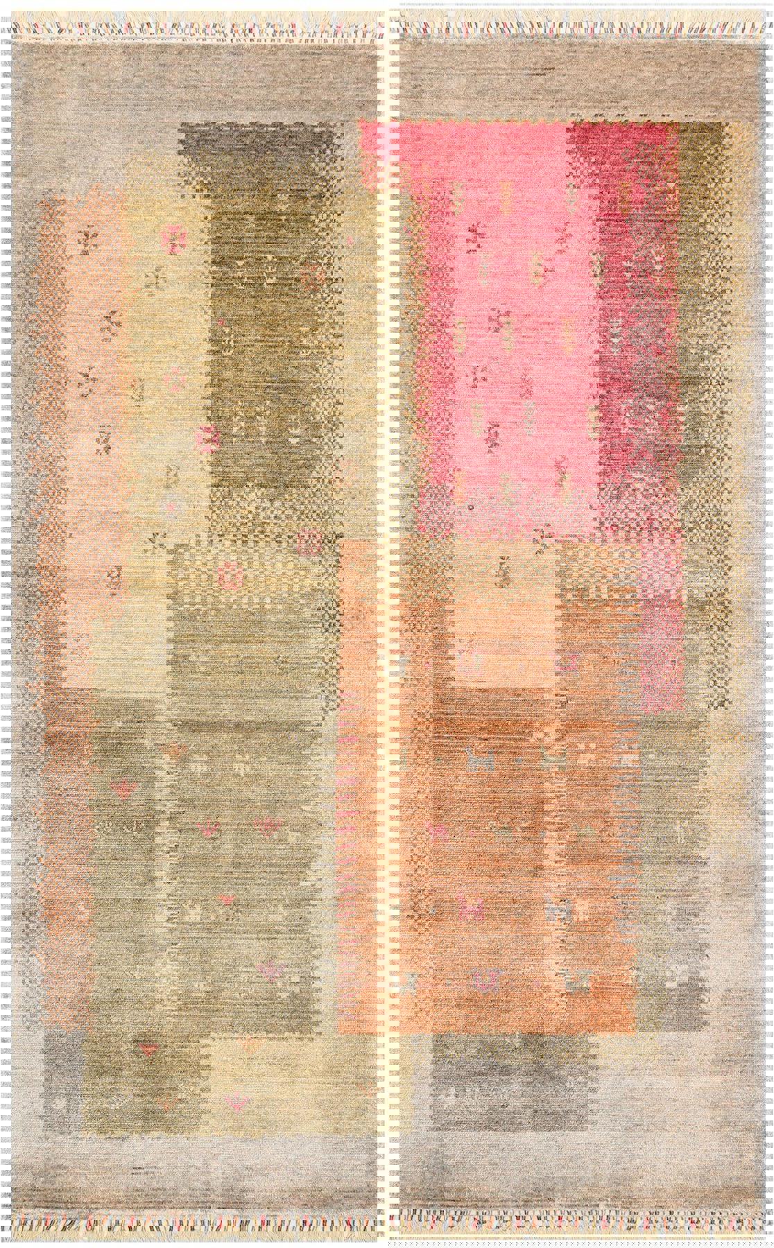 Eko Halı Zara ZR07 Krem 7.5 mm Akrilik Silinebilir Yıkanabilir Orta Kaymaz Dikdörtgen El Dokuması Oturma Odası-Salon Halısı 160x300 cm