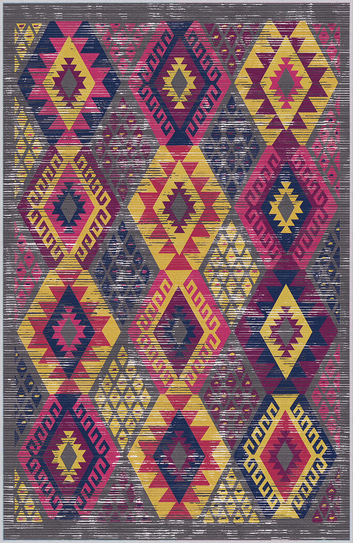 Rovigo Home RVG1617 Çok Renkli 8 mm Polyester Antibakteriyel-Leke Tutmaz-Toz Tutmaz Yıkanabilir İnce Kaymaz Dot Taban Dikdörtgen Makine Dokuma Salon Halısı 80x500 cm