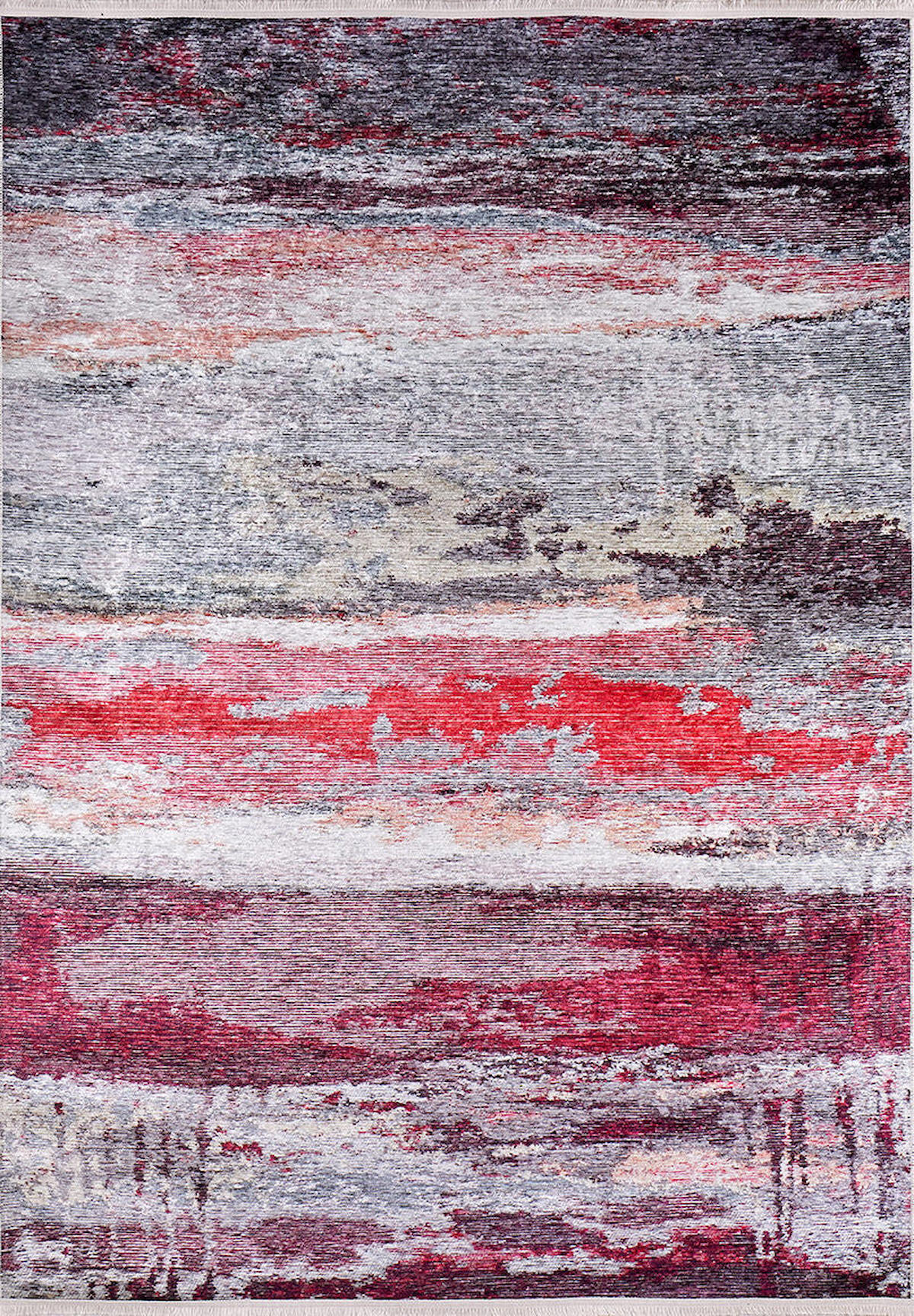 Halı Atölyesi HA242 Gri 5 mm Pamuk Toz Tutmaz Yıkanabilir İnce Kaymaz Dikdörtgen Makine Dokuma Salon Halısı 140x140 cm
