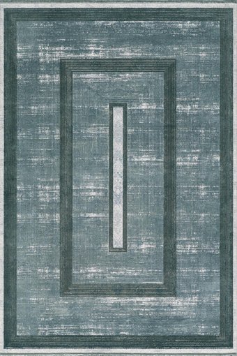 Royal Halı Da Vinci DJ02K Bej - Yeşil 6 mm Polyester Antibakteriyel Yıkanabilir Kalın Kaymaz Lateks Taban Dikdörtgen Makine Dokuma Salon Halısı 100x300 cm