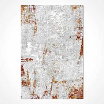 Crea Halı Milad MD008 Krem 7.5 mm Akrilik-Viskon Toz Tutmaz Yıkanabilir Orta Pamuk Taban Soyut Temalı Dikdörtgen Makine Dokuma Salon Halısı 60x140 cm