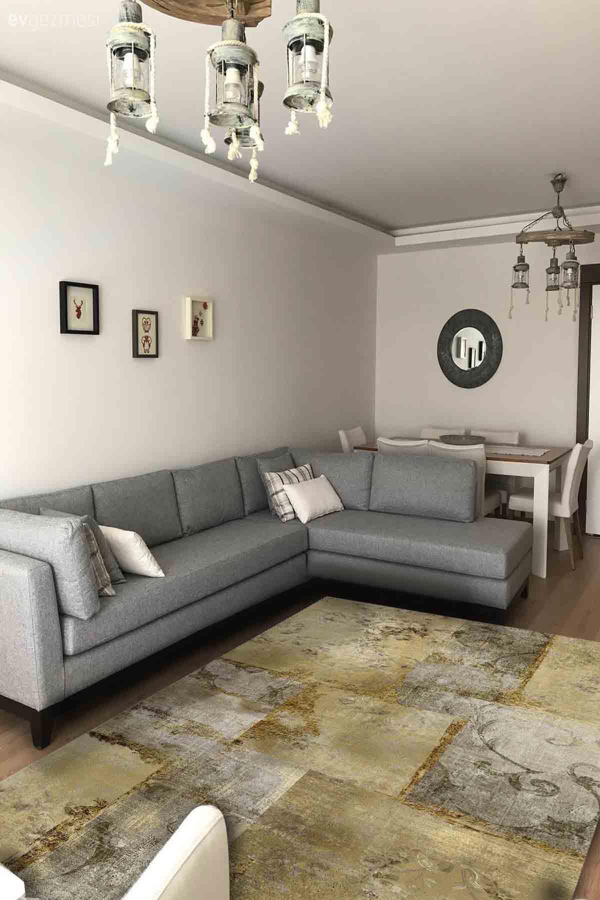 Latte Dizayn Kelia Krem 0.5 mm Pamuk Yıkanabilir Kaymaz Taban Dikdörtgen Makine Dokuma Salon Halısı 180x250 cm
