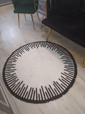Doruklar Home Collection Krem 0.8 mm Mikropolyester Yıkanabilir Kaymaz Taban Dikdörtgen Makine Dokuma Halı 200x290 cm