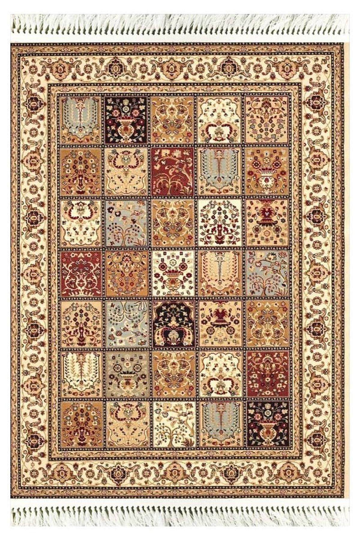 Prizma Home V6008 Çok Renkli Pamuk Toz Tutmaz Yıkanabilir Orta Dikdörtgen Makine Dokuma Oturma Odası-Salon Halısı 80x150 cm