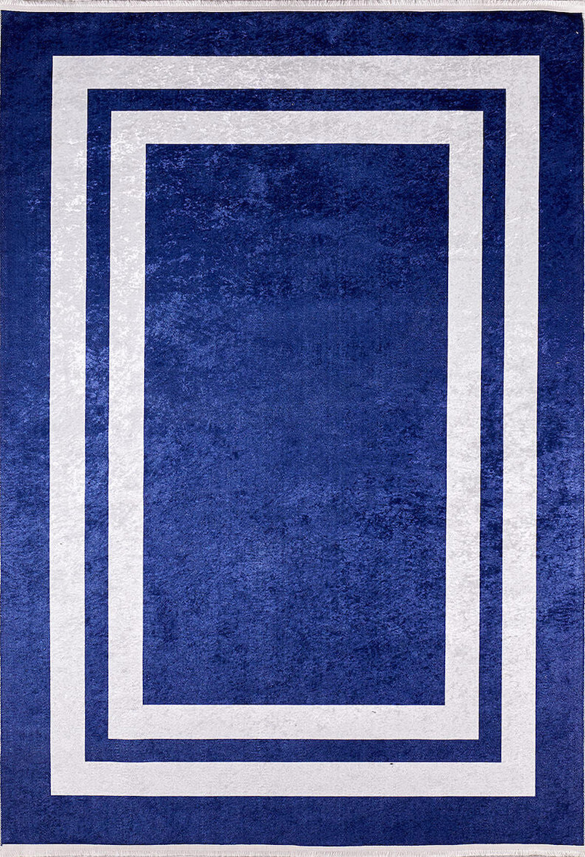 Halı Atölyesi HA197 Lacivert 5 mm Pamuk Hipoalerjenik Yıkanabilir İnce Kaymaz Taban Dikdörtgen Makine Dokuma Salon Halısı 120x200 cm
