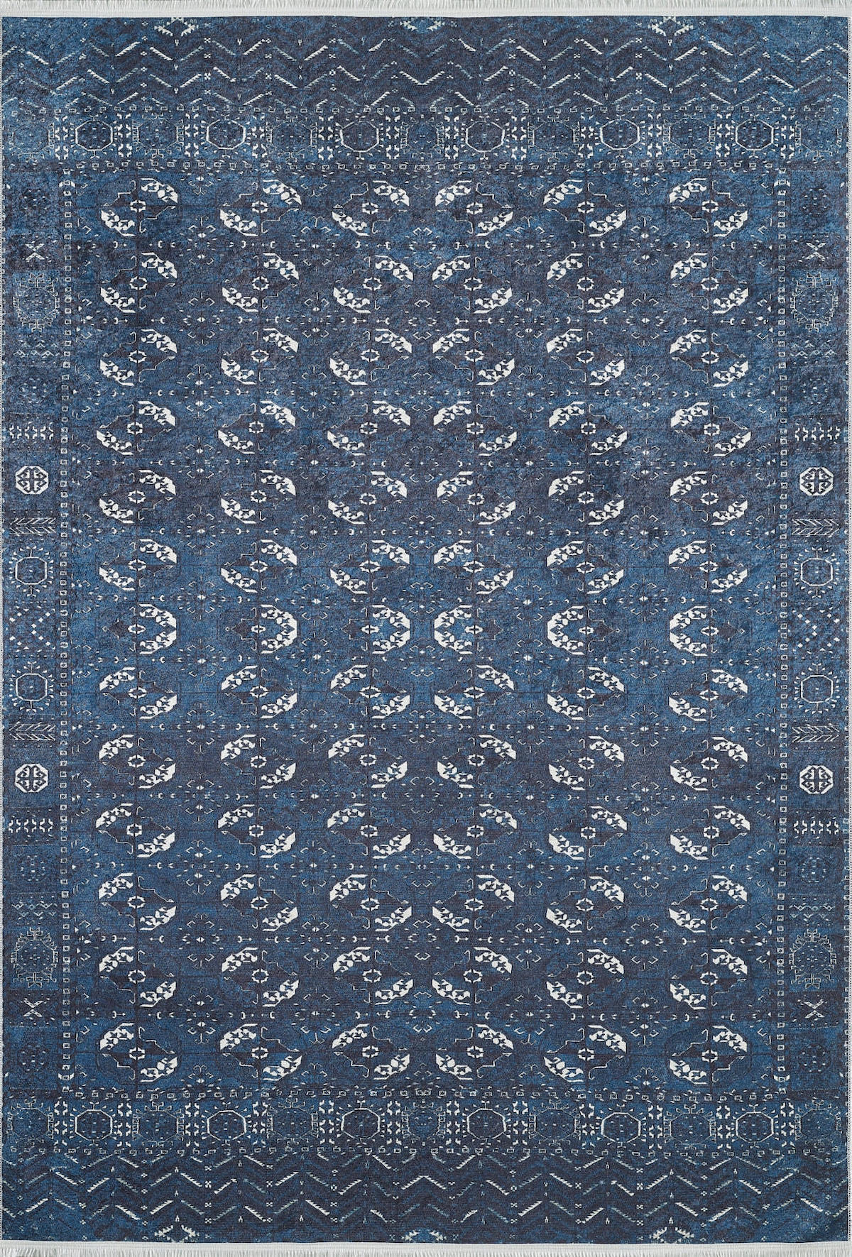 Halı Atölyesi HK202 Lacivert 5 mm Pamuk Yıkanabilir Kaymaz Taban Dikdörtgen Makine Dokuma Salon Halısı 240x300 cm