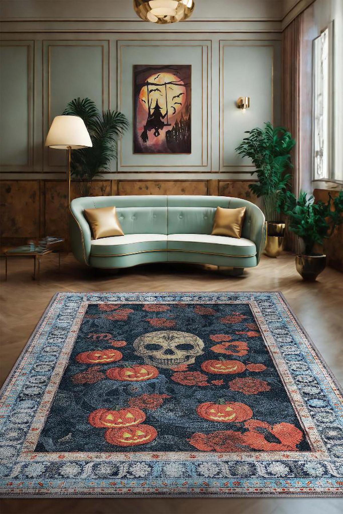 Homshtag Kuru Kafa Krem 4 mm Pamuk Antistatik Yıkanabilir İnce Kaymaz Dikdörtgen Makine Dokuma Salon Halısı 80x120 cm