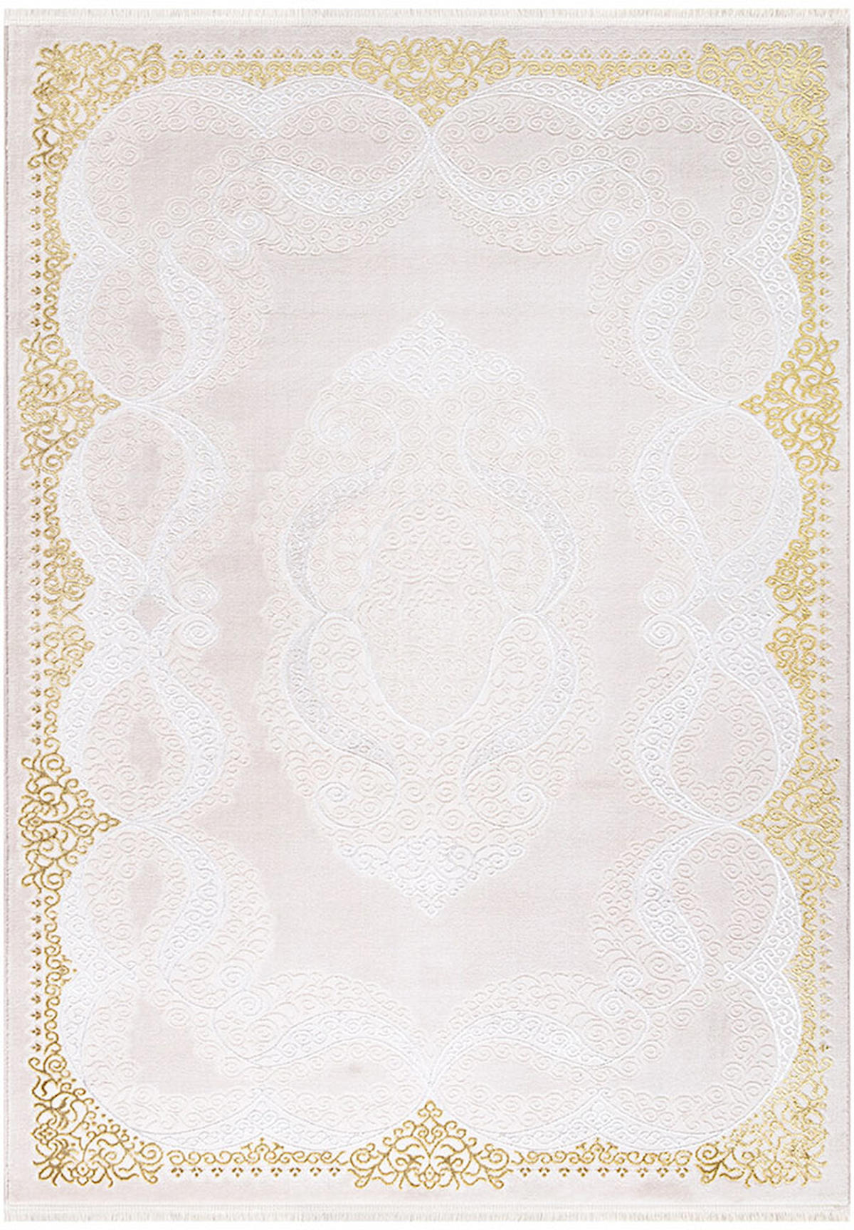 İpek Home Anisa 15905 Bej 10 mm Akrilik Toz Tutmaz Yıkanabilir Orta Kaymaz Jüt Taban Dikdörtgen Makine Dokuma Antre-Çocuk Odası-Salon-Yatak Odası Halısı 100x200 cm
