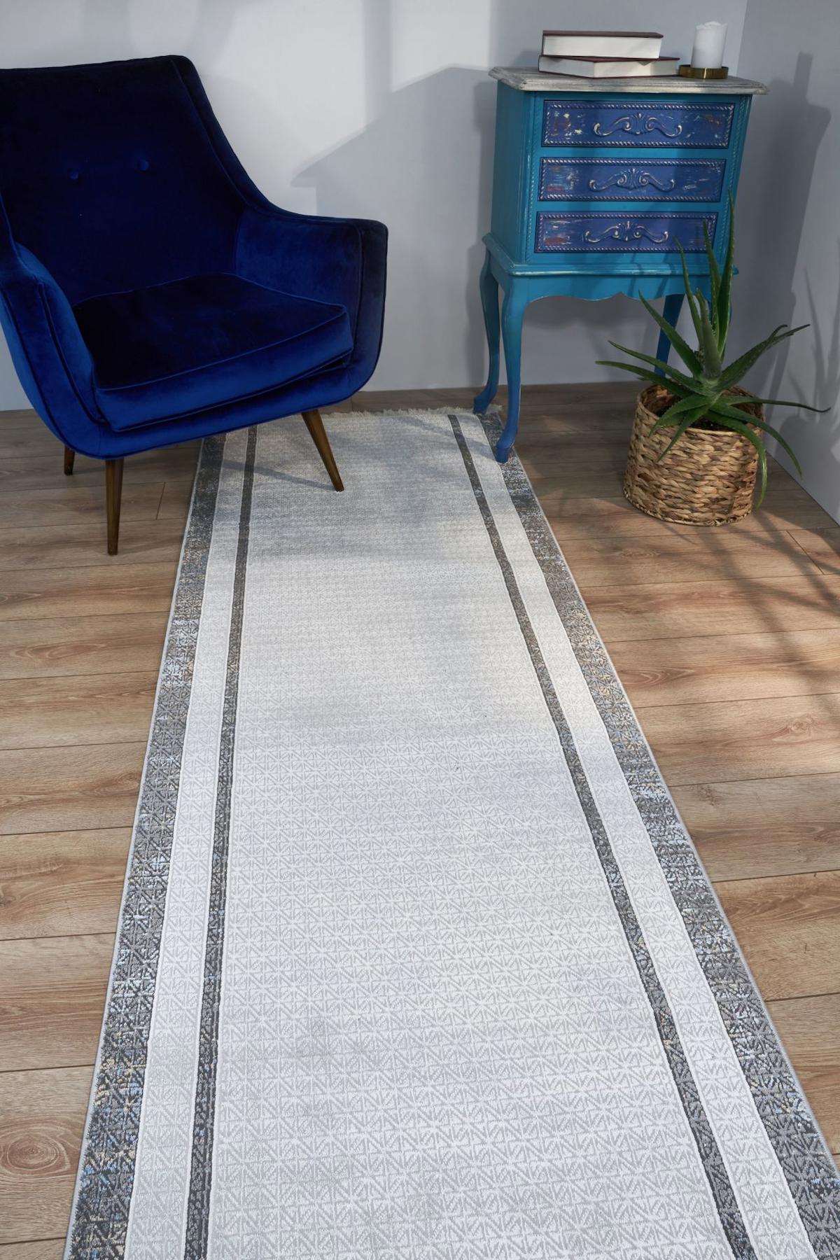 Apex Savannah 9003 Krem Pamuk Yıkanabilir İnce Kaymaz Jüt Taban Dikdörtgen Makine Dokuma Salon Halısı 80x300 cm