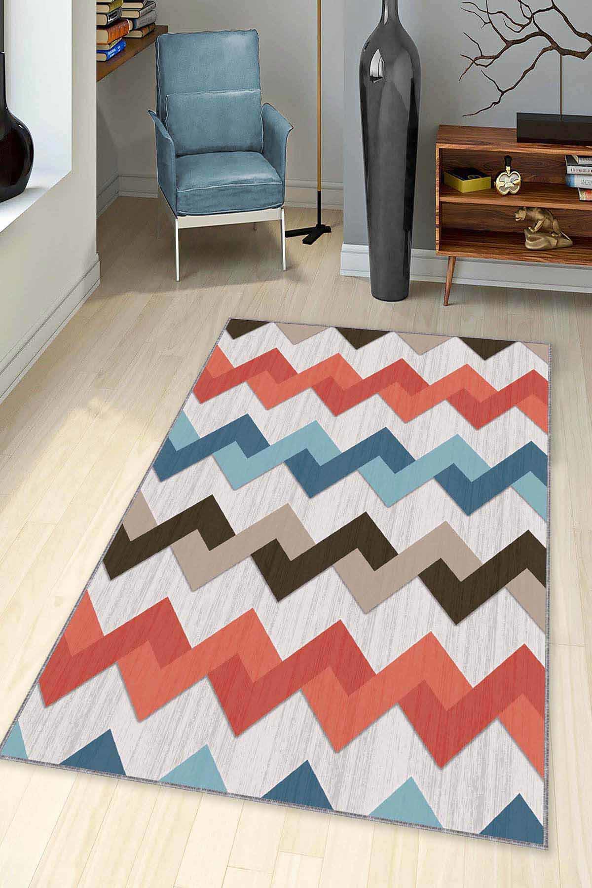 Viva Home KN01 Krem 7 mm Mikropolyester Leke Tutmaz Yıkanabilir Orta Kaymaz Dot Taban Dikdörtgen Makine Dokuma Oturma Odası Halısı 200x290 cm