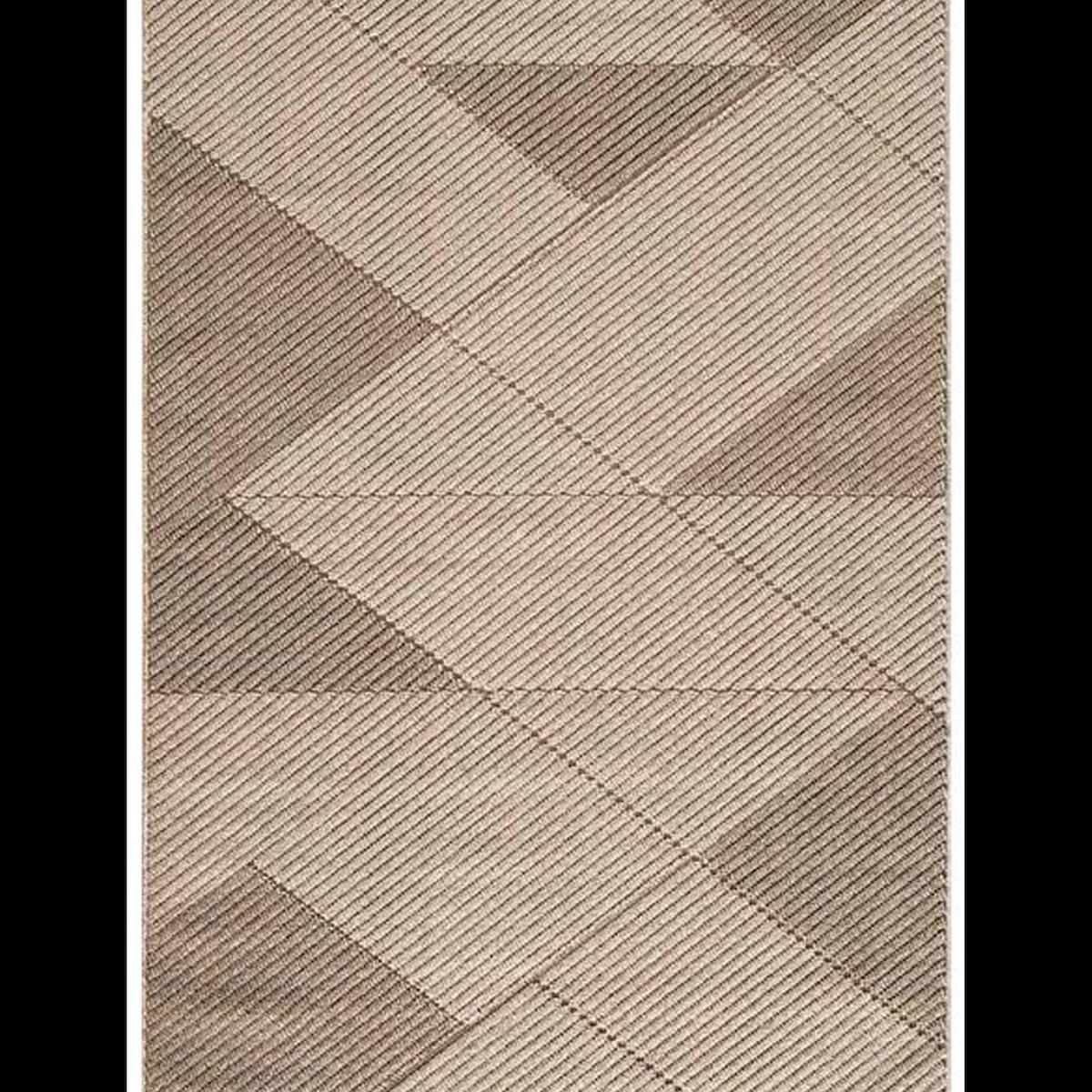 Hoom Rugs Bukle 1413 Bej 7 mm Polipropilen Antialerjenik Yıkanabilir Orta Kaymaz Geometrik Dikdörtgen Makine Dokuma Salon Halısı 180x250 cm