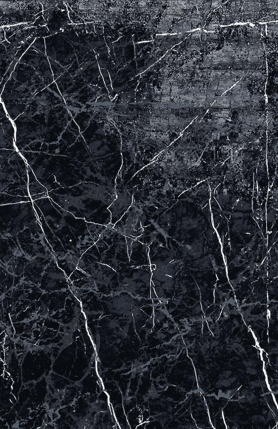 Royal Halı Nero NO08A Beyaz - Siyah 10 mm Akrilik Antibakteriyel Yıkanabilir Kalın Kaymaz Lateks Taban Dikdörtgen Makine Dokuma Salon Halısı 100x200 cm