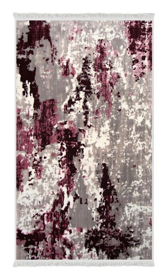 Dijidekor Çok Renkli 6 mm Polyester Antistatik Kaymaz Taban Dikdörtgen Makine Dokuma Salon Halısı 100x150 cm