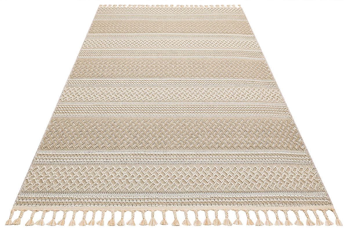 Eko Halı Soho SH05 Krem 10 mm Polipropilen Silinebilir Yıkanabilir Orta Kaymaz Dikdörtgen Makine Dokuma Oturma Odası-Salon Halısı 160x300 cm