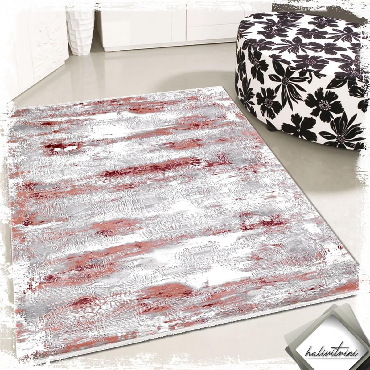 Padişah Eternity Bordo 7 mm Akrilik Antibakteriyel Yıkanabilir İnce Kaymaz Dikdörtgen Makine Dokuma Salon Halısı 80x150 cm