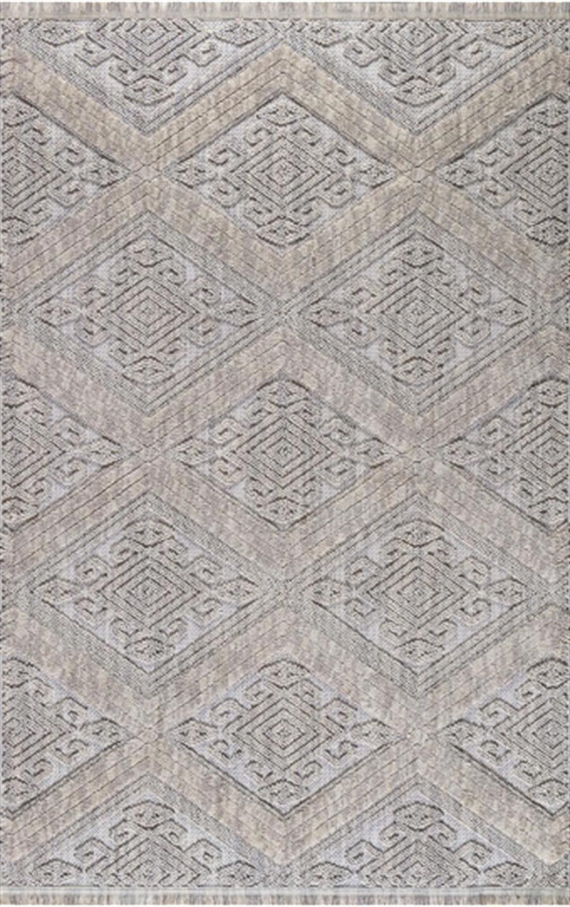 Padişah Ferida Krem 8 mm Polyester Yıkanabilir İnce Kaymaz Dikdörtgen Makine Dokuma Salon Halısı 80x400 cm