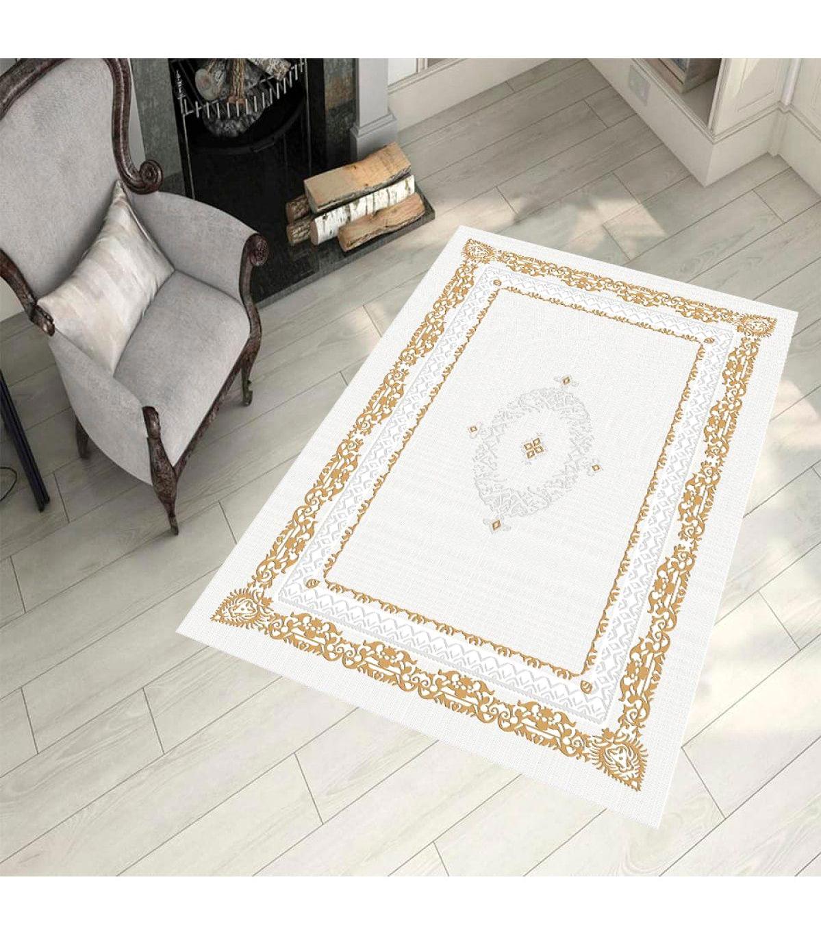 Aldora 387 Çok Renkli 9 mm Deri Leke tutmaz Yıkanabilir İnce Kaymaz Deri Taban Dikdörtgen Makine Dokuma Salon Halısı 160x230 cm