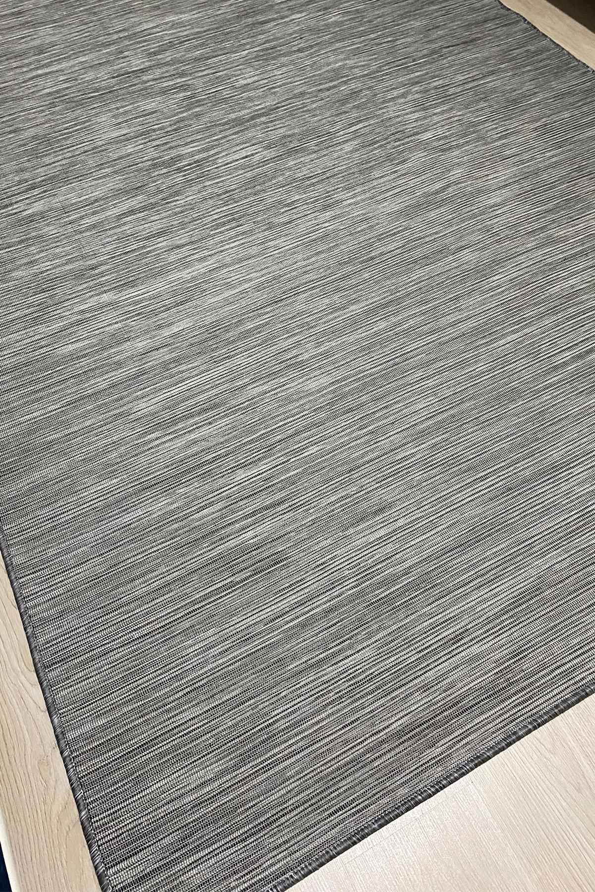 Şehrazat Home 46100 Siyah 6 mm Antibakteriyel Yıkanabilir Dikdörtgen Makine Dokuma Salon Halısı 200x300 cm