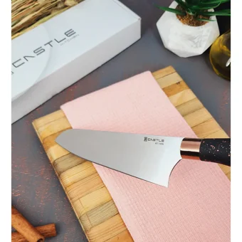 Castle Kitchen Black Copper Serisi 3 Lü Mutfak Bıçak Seti (Eğri Şef - Doğrama - Sivri Şef)