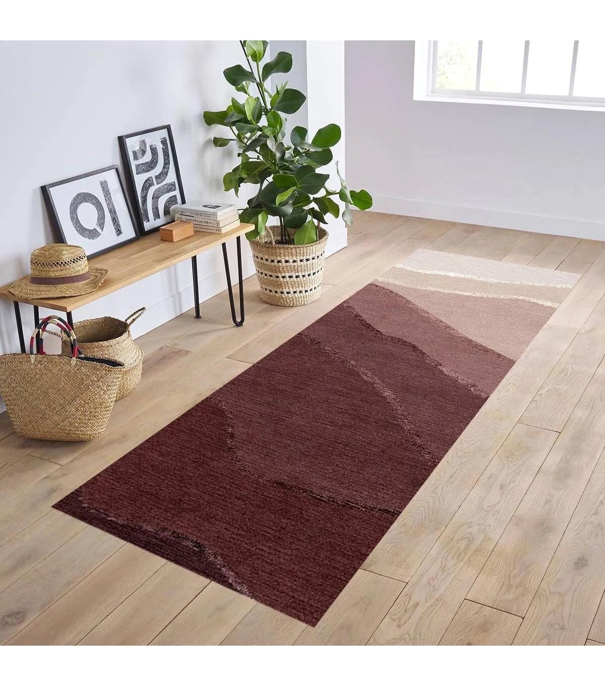 Rovigo Home RVG0231 Çok Renkli 8 mm Polyester Leke Tutmaz-Toz Tutmaz Yıkanabilir İnce Kaymaz Dot Taban Dikdörtgen Makine Dokuma Salon Halısı 160x230 cm