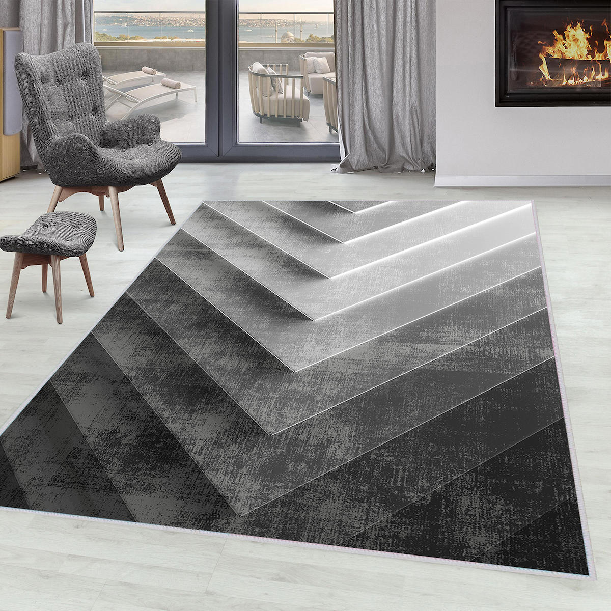 Rovigo Home RVG1609 Çok Renkli 8 mm Polyester Antibakteriyel-Leke Tutmaz-Toz Tutmaz Yıkanabilir İnce Kaymaz Dot Taban Dikdörtgen Makine Dokuma Salon Halısı 160x230 cm