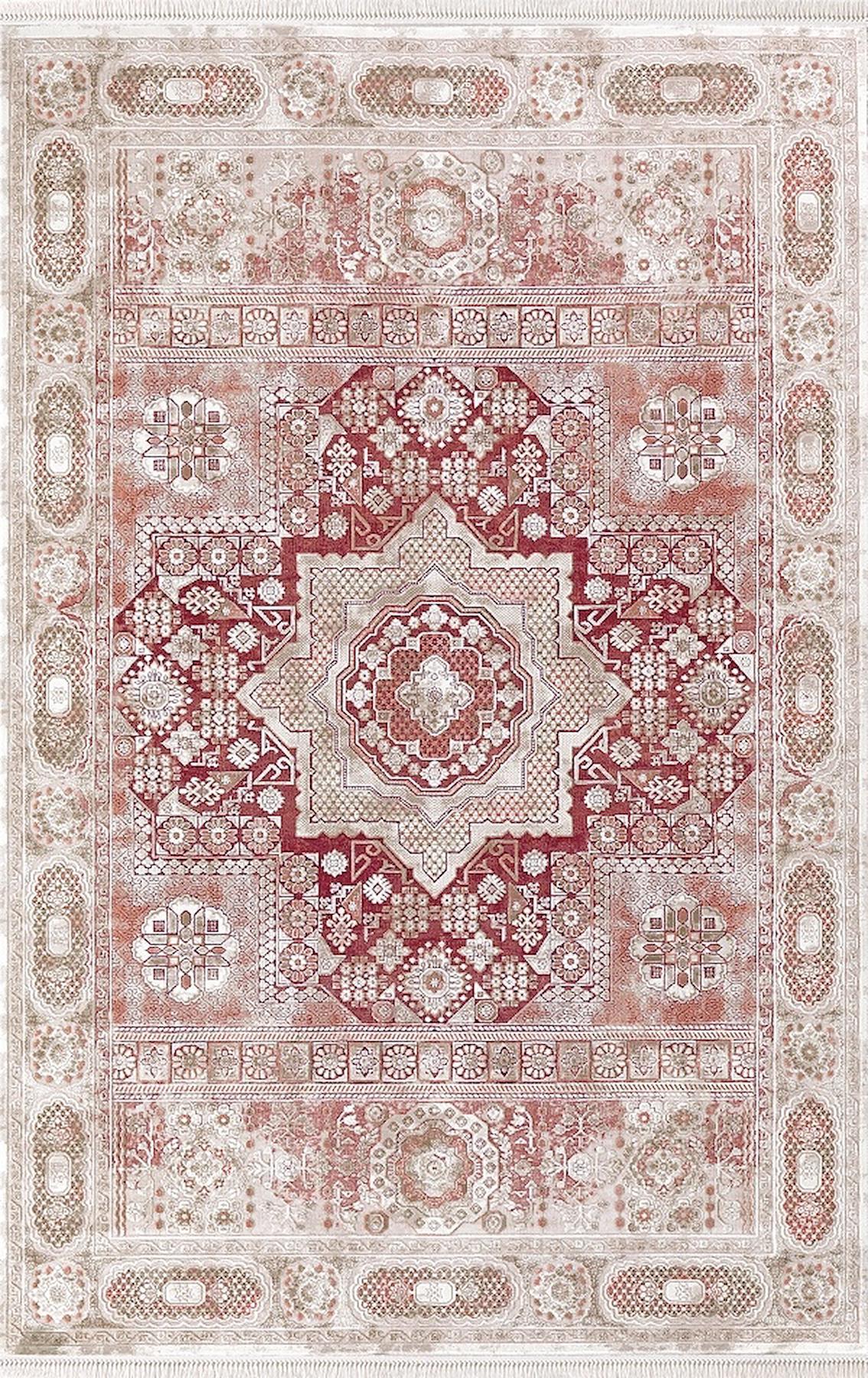 Merinos Rodin 31920 Çok Renkli 11 mm Akrilik Toz Tutmaz Yıkanabilir Kalın Kaymaz Dikdörtgen Makine Dokuma Salon Halısı 80x150 cm