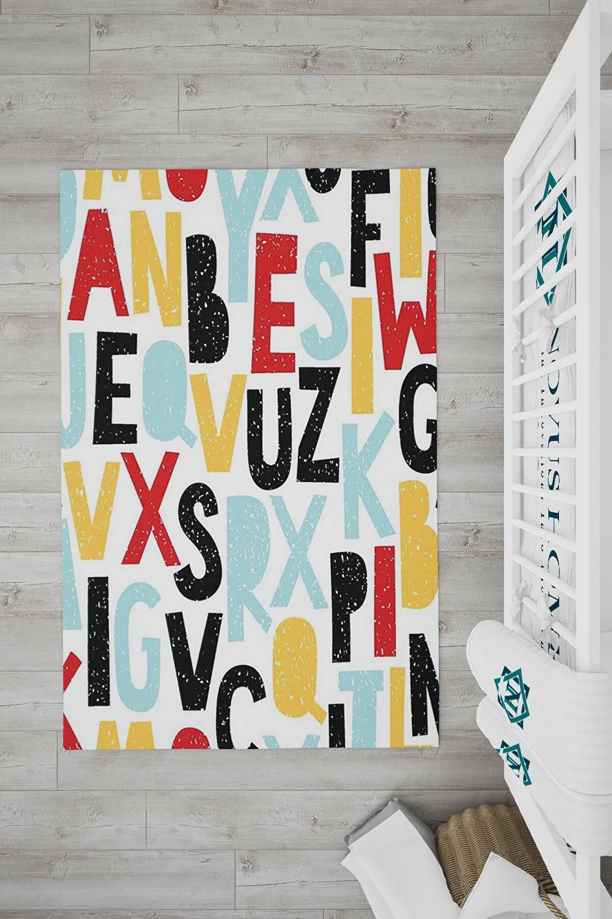 Novus Home Punto Serisi Çok Renkli 7 mm Polyester Antibakteriyel-Toz Tutmaz-Yalıtıma Yardımcı Yıkanabilir İnce Kaymaz Taban Dikdörtgen Makine Dokuma Çocuk Odası Halısı 160x160 cm