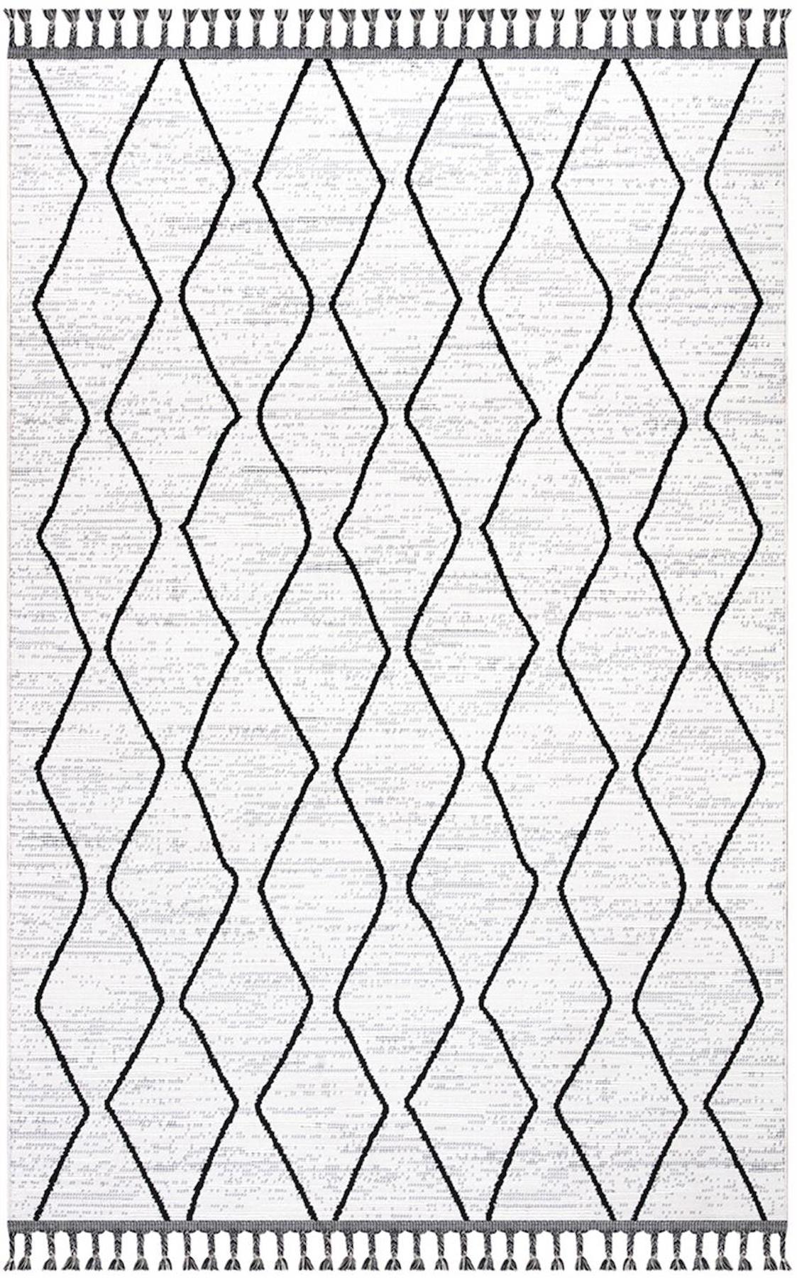 İpek Mekik Halı Lupin 18561 Krem 10 mm Polyester Yıkanabilir Orta Kaymaz Pamuk Taban Dikdörtgen Antre-Çocuk Odası-Salon-Yatak Odası Halısı 80x150 cm
