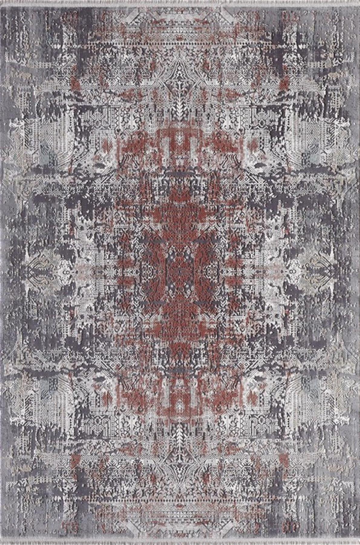 Artemis Halı Sand 5676B Gri Akrilik Yıkanabilir İnce Kaymaz Jüt Taban Dikdörtgen Makine Dokuma Salon Halısı 100x250 cm