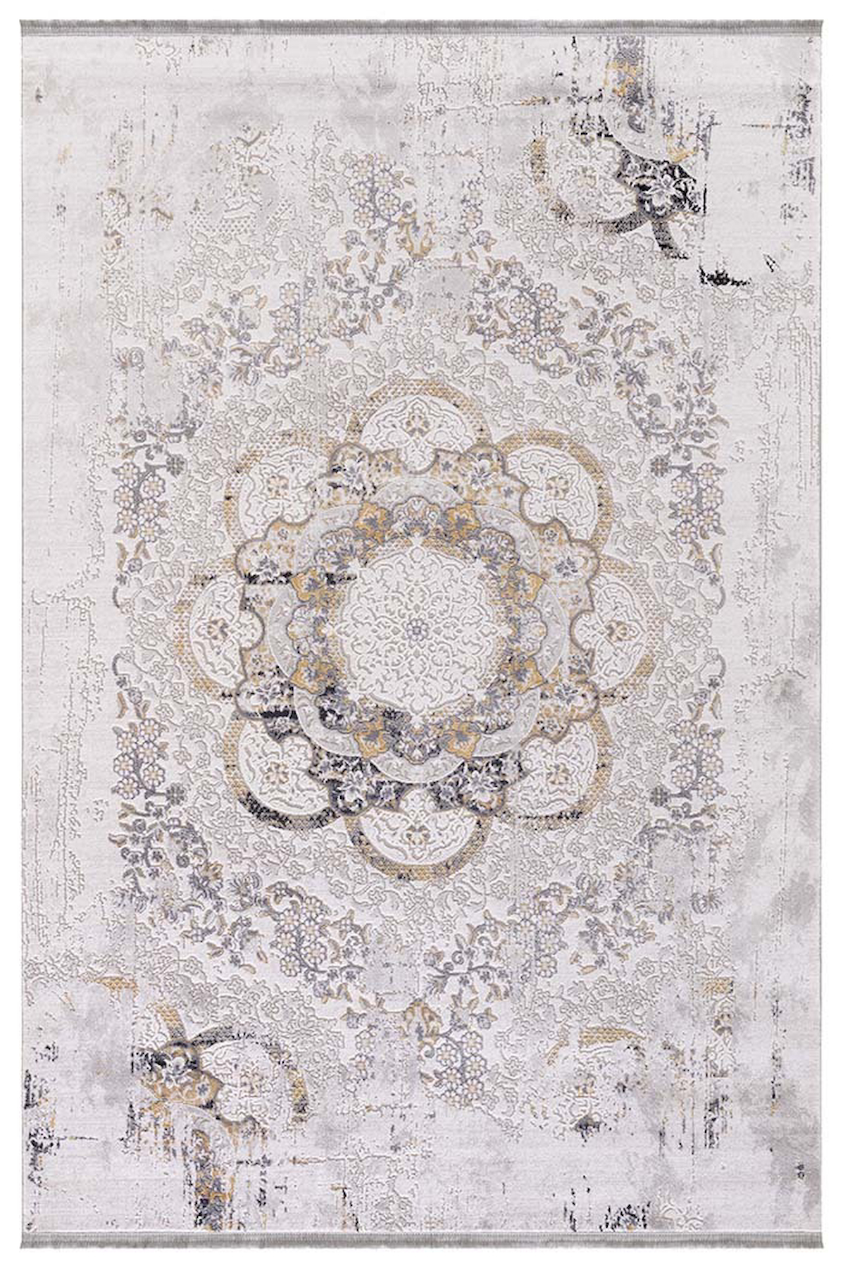İpek Mekik Halı Arca 1156A Gri 8 mm Akrilik Toz Tutmaz Yıkanabilir Orta Kaymaz Pamuk Taban Geometrik Dikdörtgen Makine Dokuma Antre-Çocuk Odası-Salon-Yatak Odası Halısı 100x300 cm