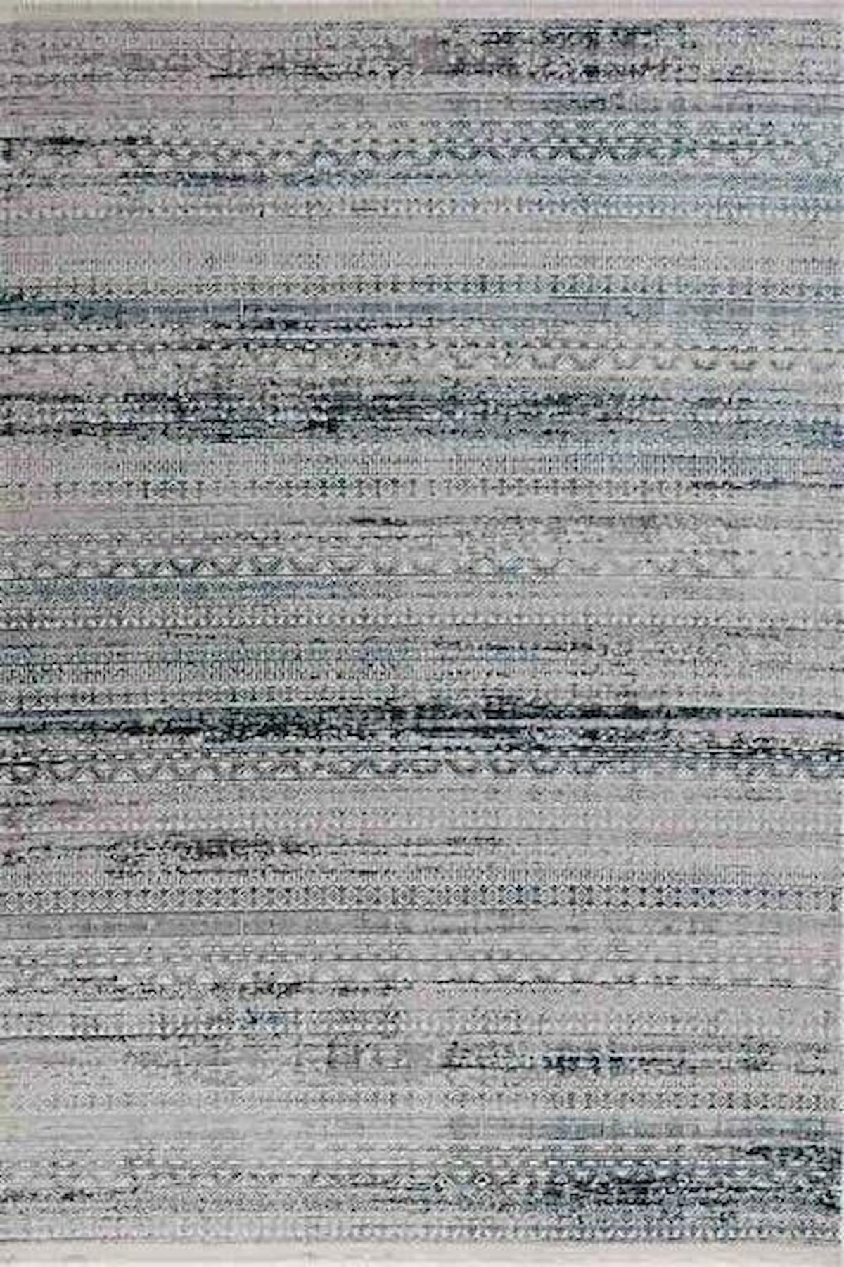 Gümüşsuyu Venita 15267 Mavi 6 mm Polyester Antibakteriyel Yıkanabilir İnce Kaymaz Dikdörtgen Makine Dokuma Salon Halısı 100x150 cm