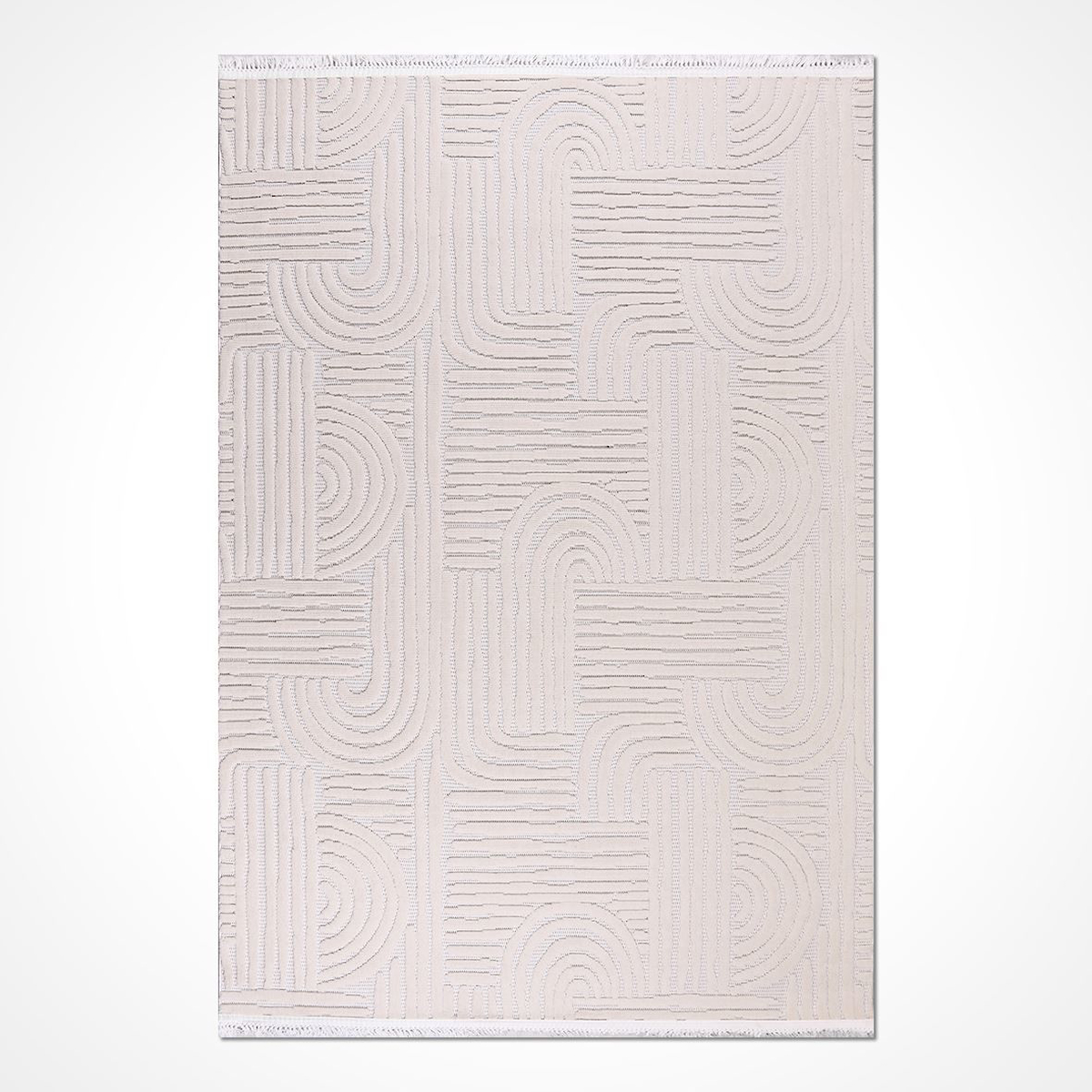Crea Halı Tuana TY07 Krem 9 mm Polyester Toz Tutmaz Yıkanabilir Orta Dikdörtgen Makine Dokuma Salon Halısı 100x300 cm