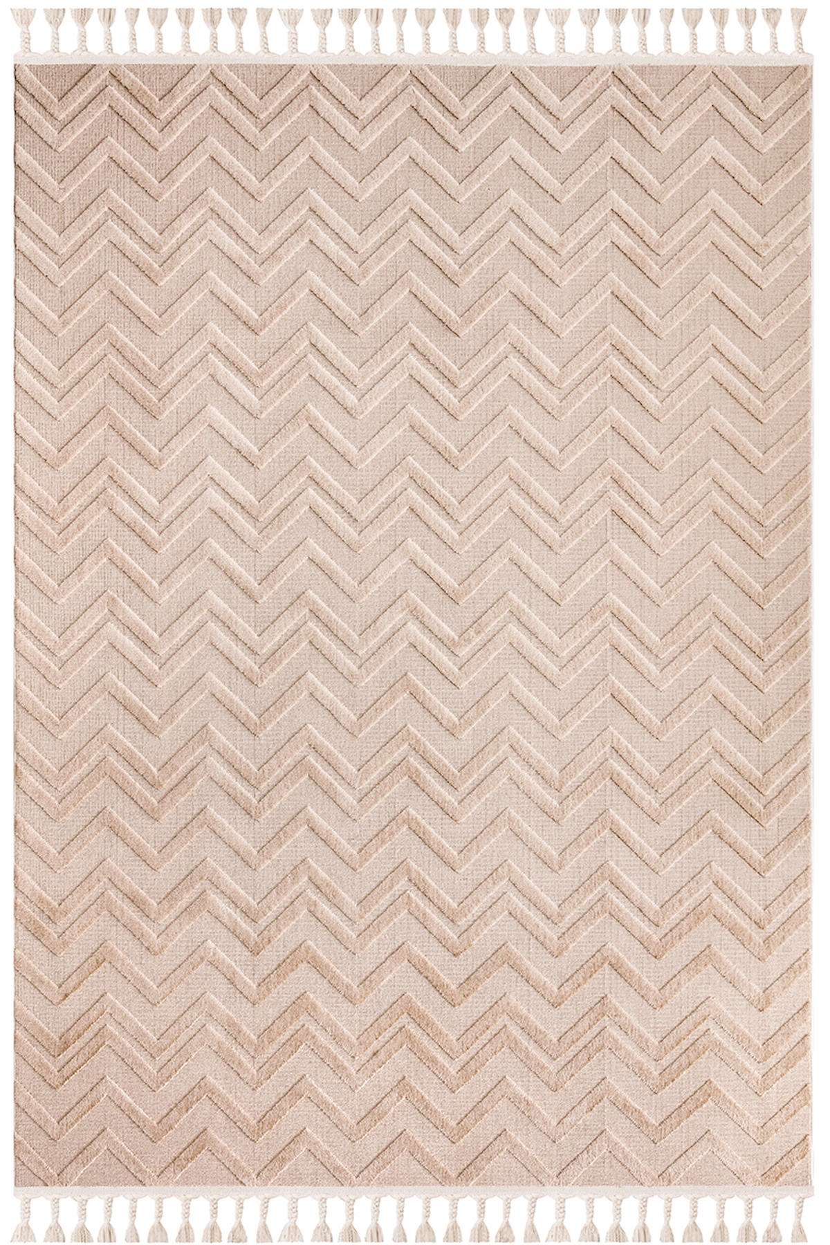 İpek Home Lux 11701 Bej-Somon 11 mm Polyester Yıkanabilir Orta Kaymaz Pamuk Taban Dikdörtgen Makine Dokuma Antre-Çocuk Odası-Salon-Yatak Odası Halısı 120x200 cm