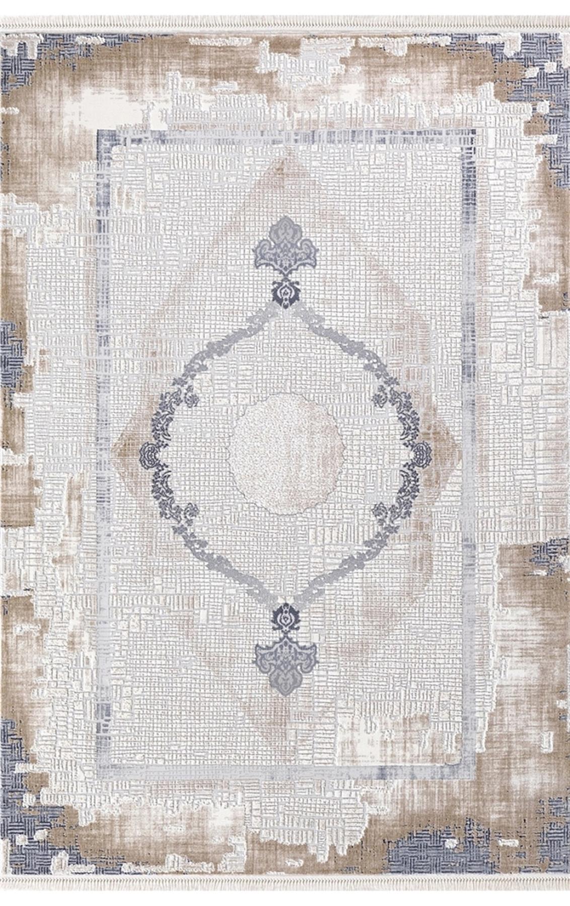 Dinarsu Arora 31887 Mavi 11 mm Akrilik Silinebilir Yıkanabilir Orta Kaymaz Dikdörtgen Makine Dokuma Oturma Odası Halısı 120x200 cm