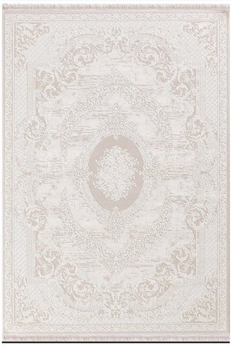 Dinarsu Arora 32796 Krem 10 mm Akrilik Silinebilir Yıkanabilir Orta Kaymaz Dikdörtgen Makine Dokuma Oturma Odası-Salon Halısı 140x200 cm
