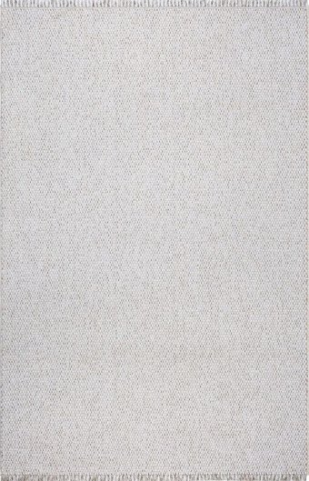 Sanat Halı Lora Plus 3742 Gri 7 mm Pamuk Antibakteriyel Yıkanabilir Kalın Kaymaz Lateks Taban Dikdörtgen Makine Dokuma Salon Halısı 200x300 cm