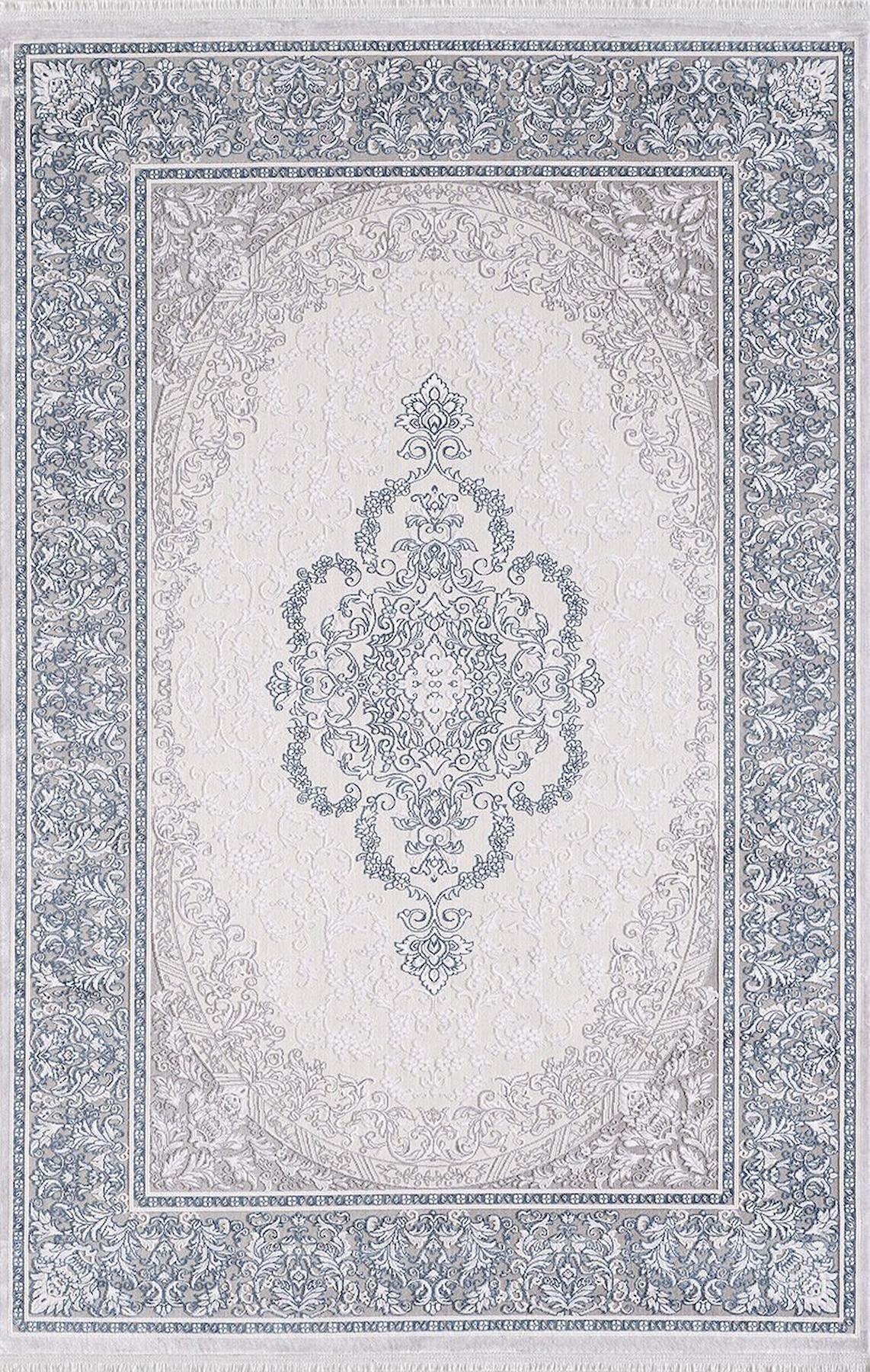 Artemis Halı Dream 09706A Gri-Mavi 0.8 mm Akrilik Yıkanabilir İnce Kaymaz Jüt Taban Dikdörtgen Makine Dokuma Salon Halısı 120x180 cm