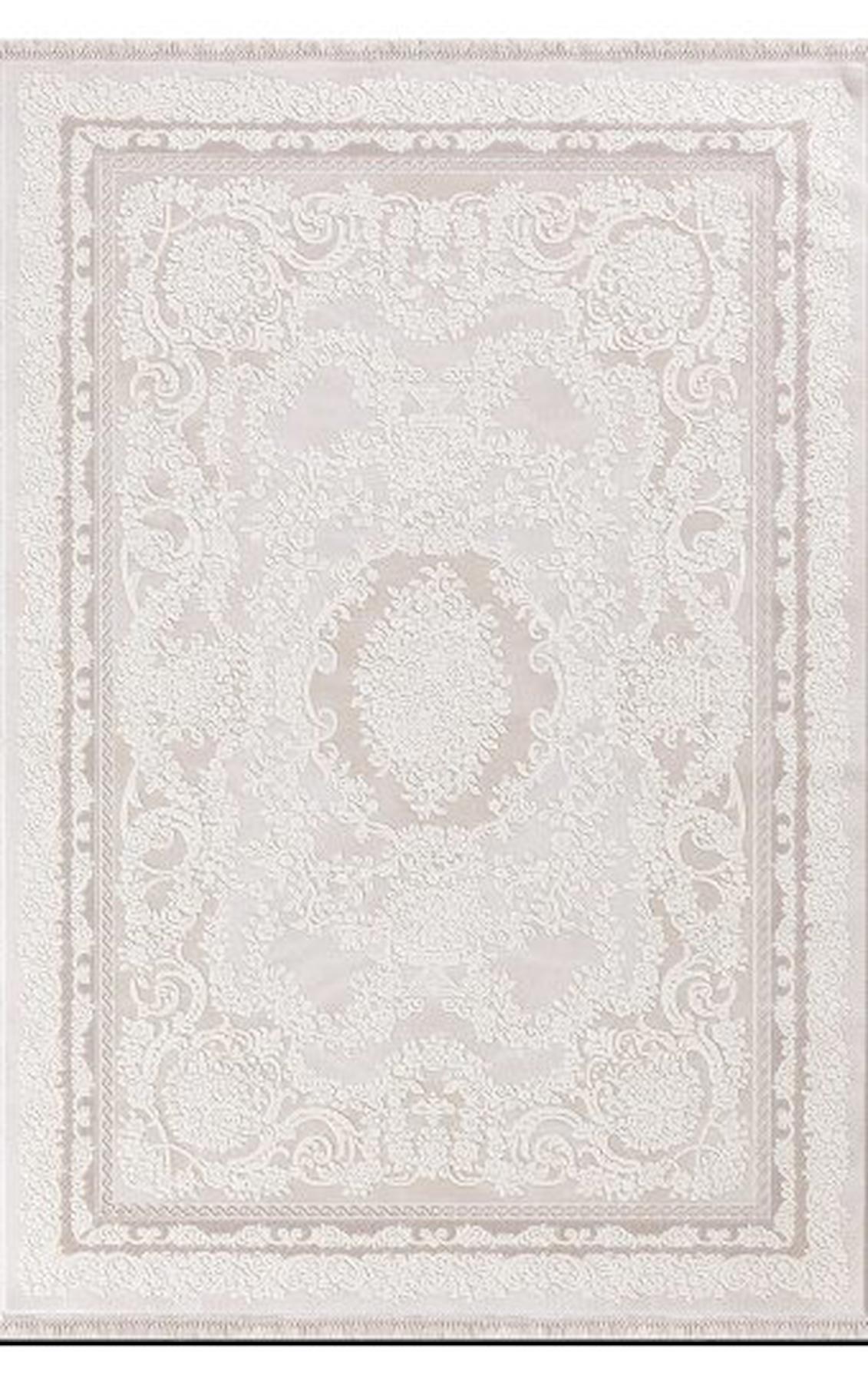 Padişah Santo 32803 Krem 10 mm Akrilik Yıkanabilir İnce Dikdörtgen Makine Dokuma Salon Halısı 100x200 cm