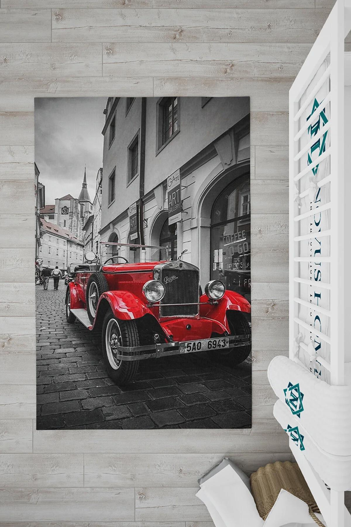Novus Home Punto Serisi Antrasit-Kırmızı 7 mm Polyester Antibakteriyel-Toz Tutmaz-Yalıtıma Yardımcı Yıkanabilir İnce Kaymaz Taban Dikdörtgen Makine Dokuma Çocuk Odası Halısı 200x290 cm