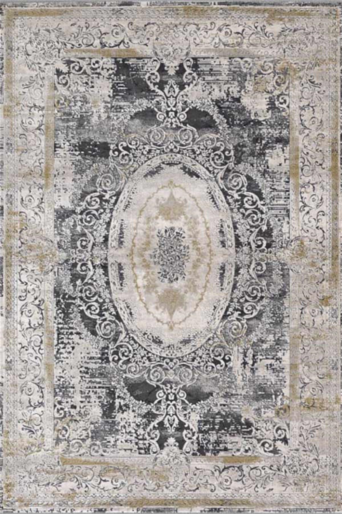 Padişah Santo 31881 Gri 11 mm Akrilik Yumuşak Yıkanabilir İnce Dikdörtgen Makine Dokuma Salon Halısı 200x290 cm