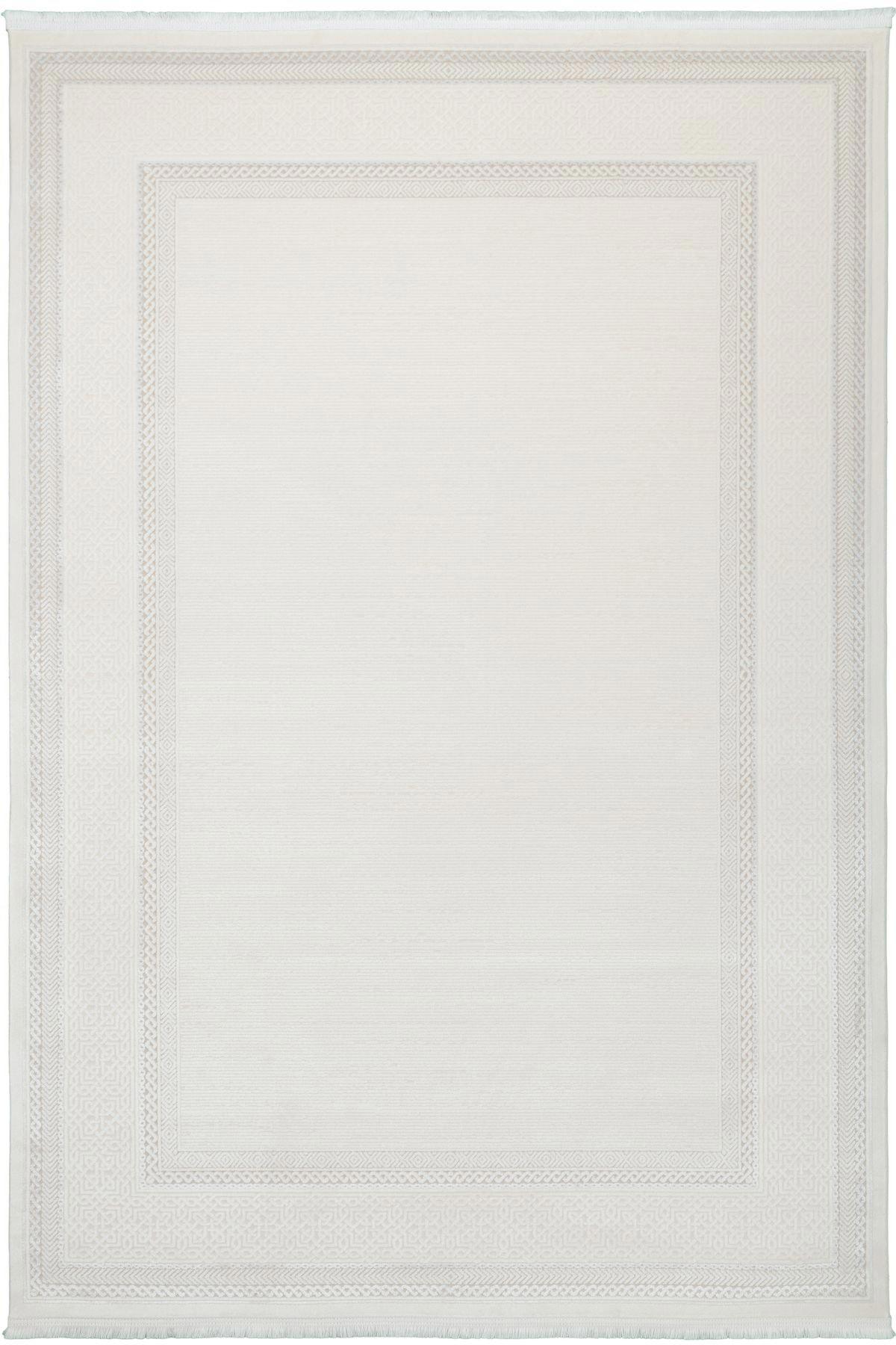 La Boutique Galata GT07 Krem 12 mm Akrilik Toz tutmaz Yıkanabilir İnce Kaymaz Dikdörtgen Makine Dokuma Salon Halısı 160x230 cm