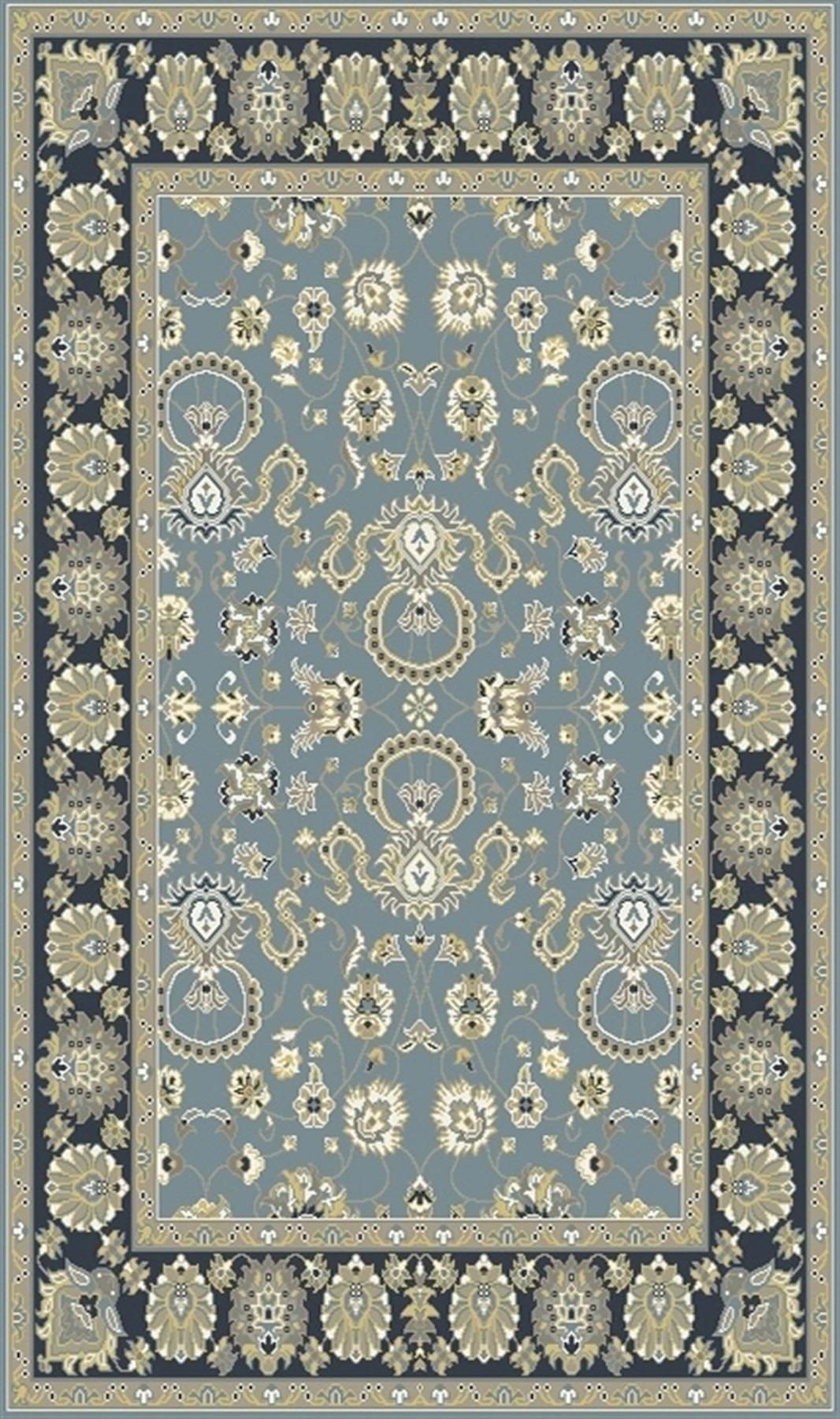 Crea Halı 8205 Mavi 10 mm Bambu Yıkanabilir Orta Dikdörtgen Makine Dokuma Salon Halısı 180x180 cm