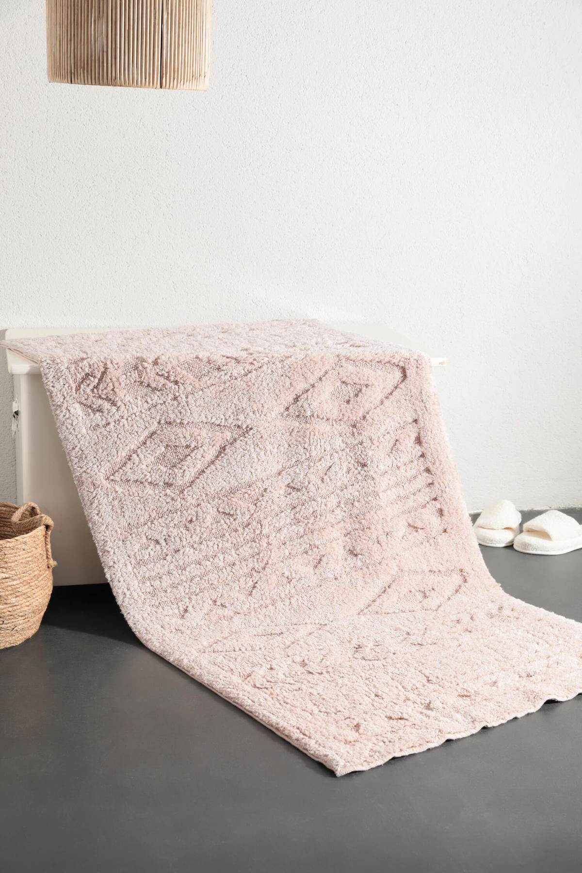 Favora Hazel Vizon 12 mm Pamuk Yıkanabilir Orta Kaymaz Pamuk Taban Dikdörtgen Tufting Oturma Odası-Salon Halısı 80x150 cm