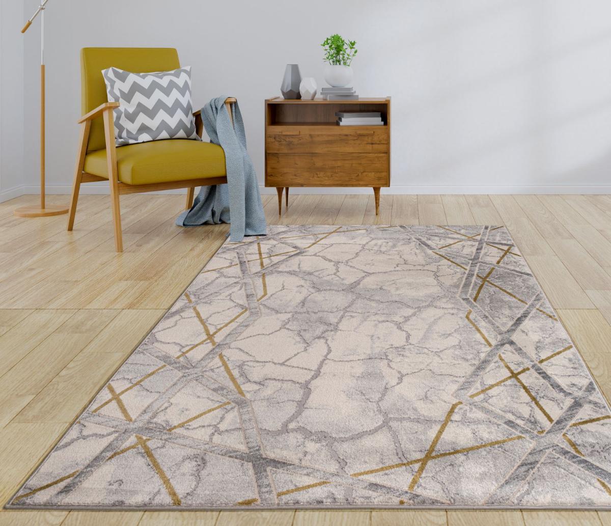 Home Dream CRS004 Gri 9 mm Polyester Yumuşak Yıkanabilir Orta Kaymaz Dikdörtgen Makine Dokuma Salon Halısı 160x230 cm