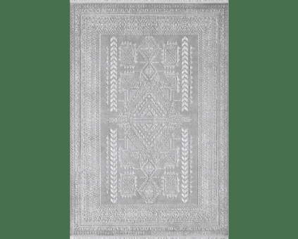 Royal Halı Venedik VK12D Gri Akrilik Antibakteriyel Yıkanabilir Kalın Kaymaz Lateks Taban Dikdörtgen Makine Dokuma Salon Halısı 100x150 cm